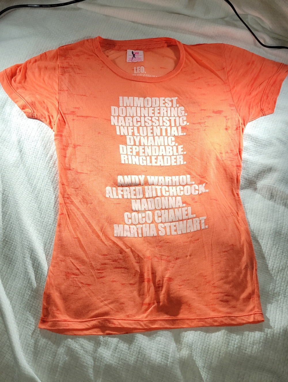 Victoria's Secret Pink Orange Embellished Leo T-shirt XS Mint Condition